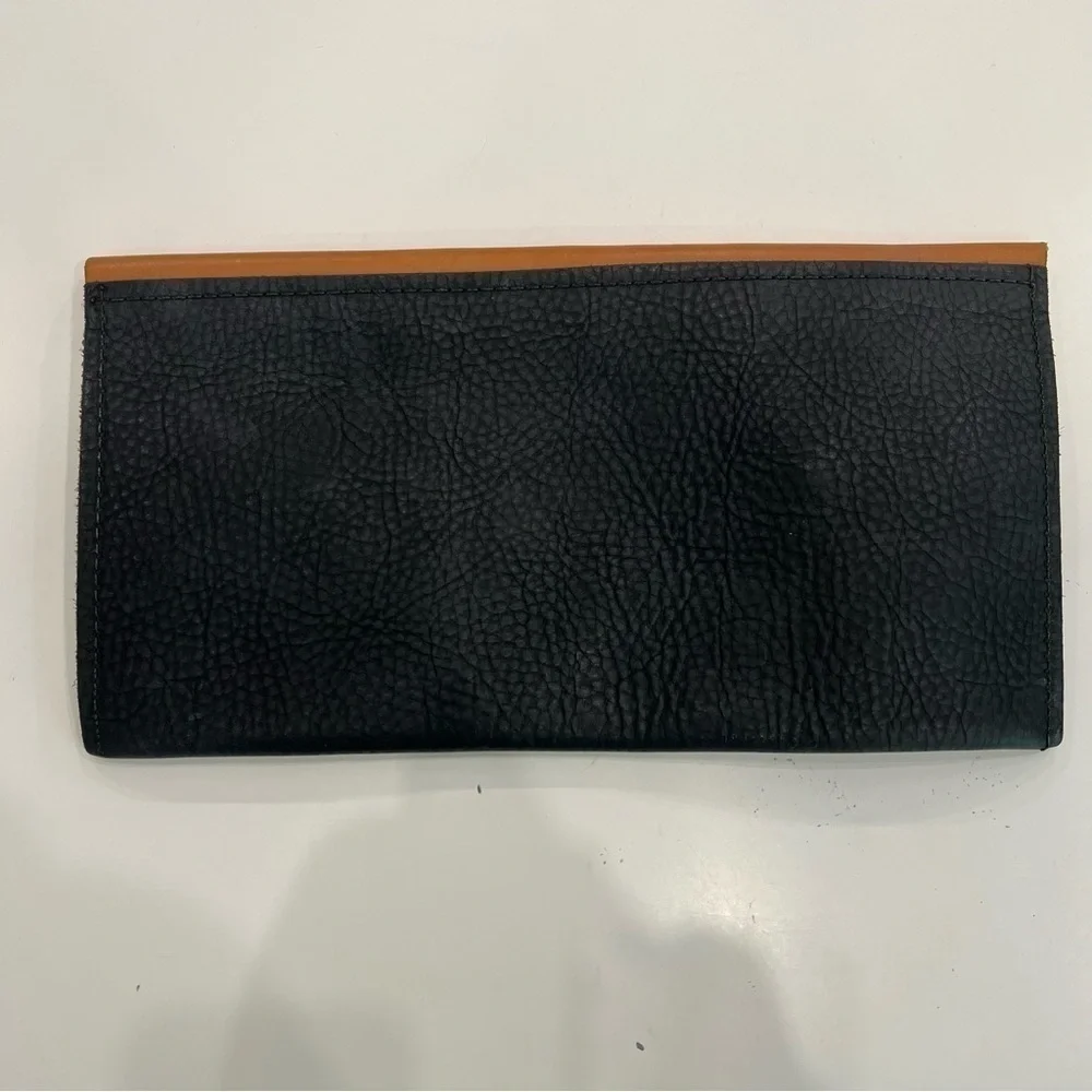 Beautiful rich supple leather two toned clutch